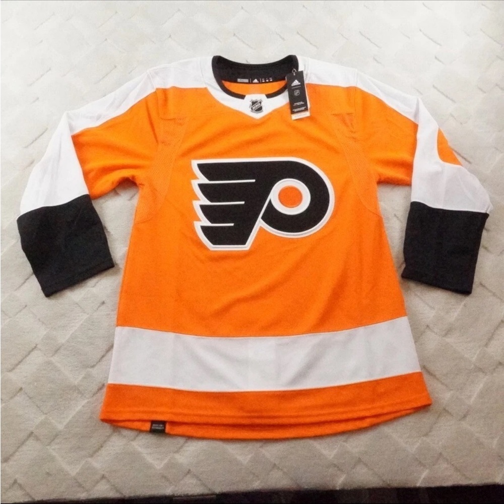 Adidas Philadelphia Flyers Mens Orange Home Authentic Hockey Jersey US 46